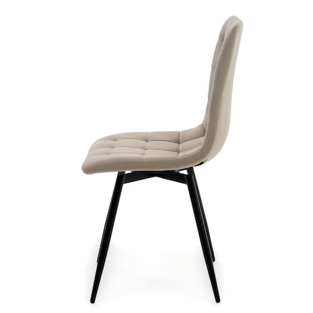 Krzesło tapicerowane obrotowe do salonu ARCO ciemnobeżowy welur