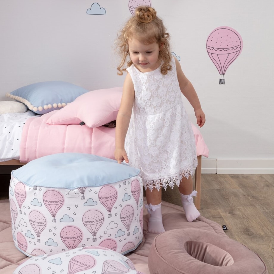 Puf dwukolorowy Coli, ecru-różowy, 50x25 cm, Magic Collection