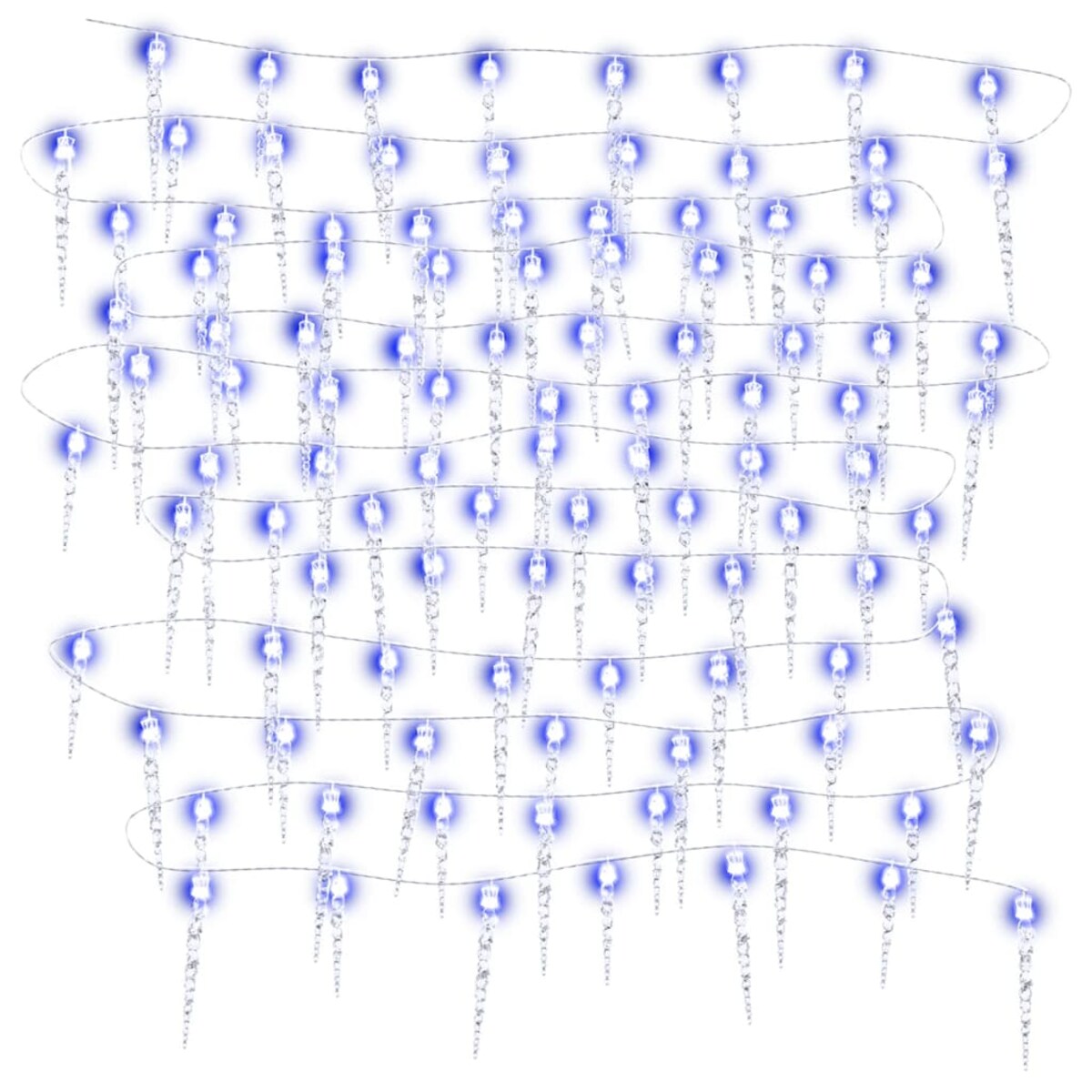 vidaXL Lampki świąteczne w kształcie sopli, 200 LED, niebieskie, 20 m