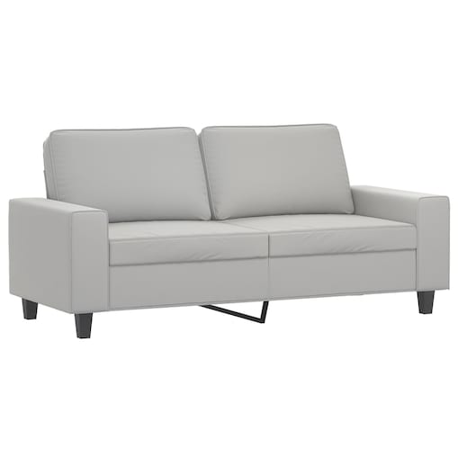 vidaXL Sofa 2-osobowa, jasnoszary, 140 cm, tapicerowana mikrofibrą