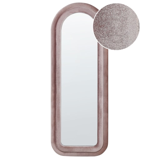 Lustro ścienne welurowe 60 x 160 cm różowe CULAN