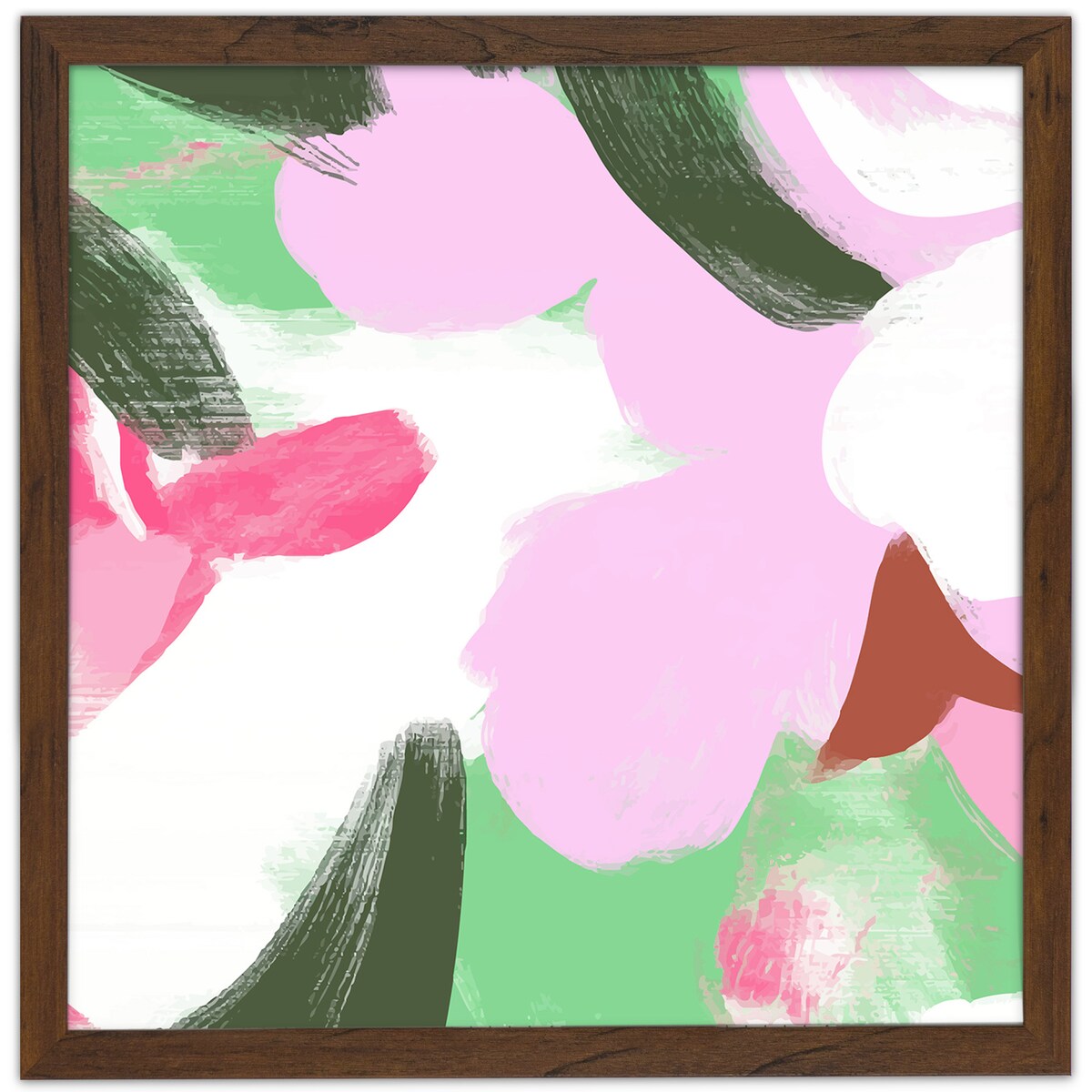 Ramka na zdjęcia 40x40 cm brązowa rama MDF z plexi do powieszenia klasyczna kwadratowa ramka FRAMAI