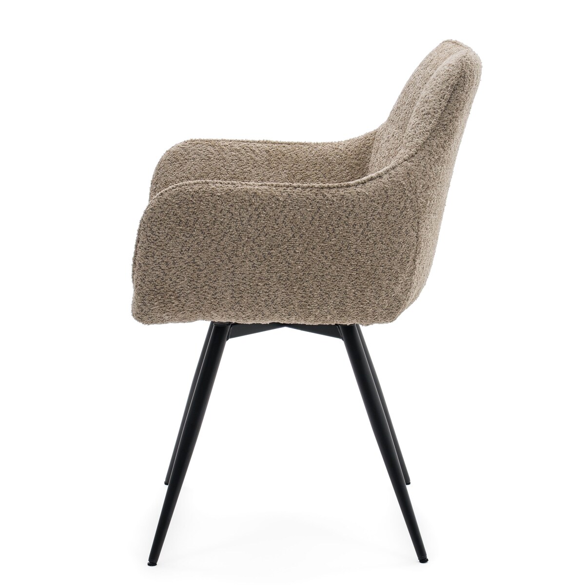 Krzesło tapicerowane obrotowe boucle do salonu QUATTRO beżowe