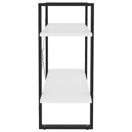 vidaXL 2-poziomowy regał na książki, biały, 80x30x70 cm