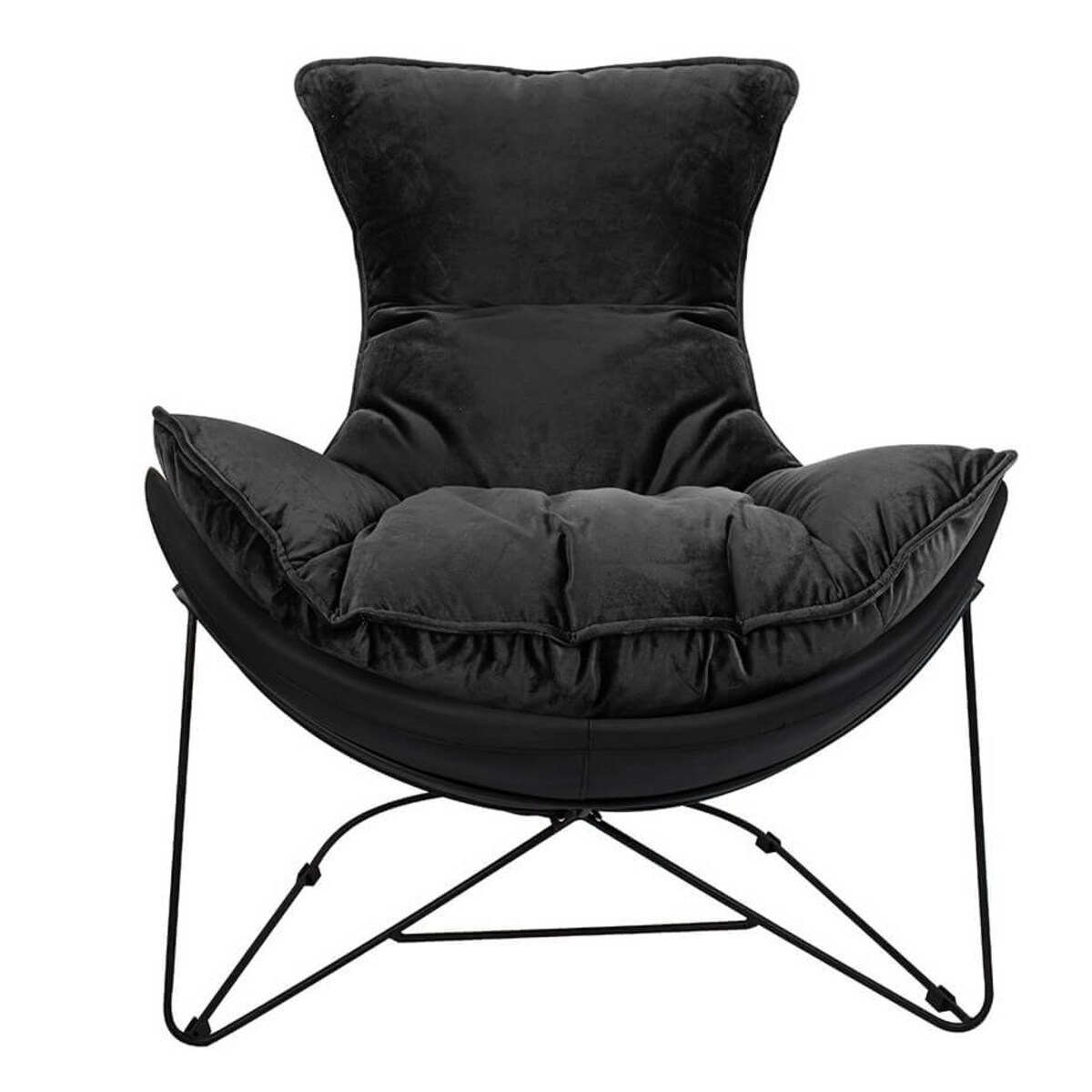 Przytulny fotel do salonu Otilia stand velvet MSE01000302 King Home poduszka czarny