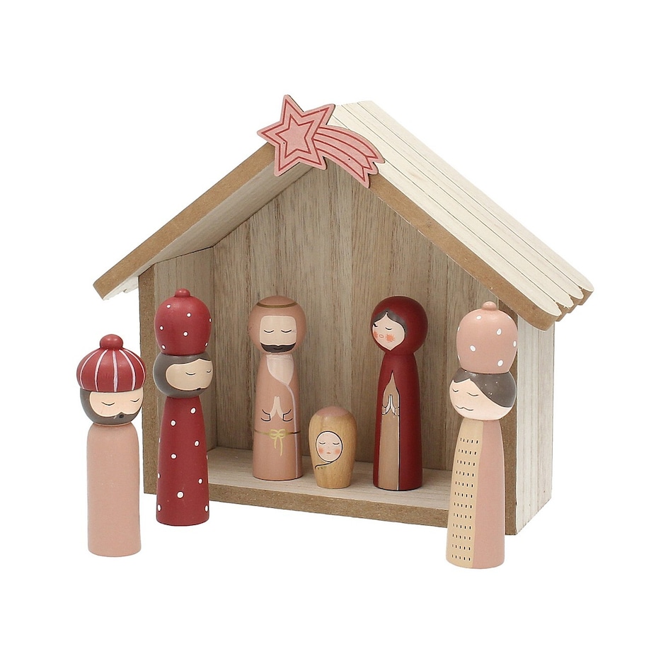 Szopka bożonarodzeniowa Retro 24x9x20 cm boże narodzenie, święta, świąteczne, beżowy, 24x9x20 cm