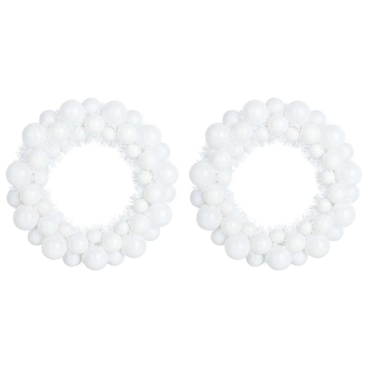 vidaXL Wieniec Bożonarodzeniowy z Bombkami 2 pcs Biały 33 x 33 x 7 cm