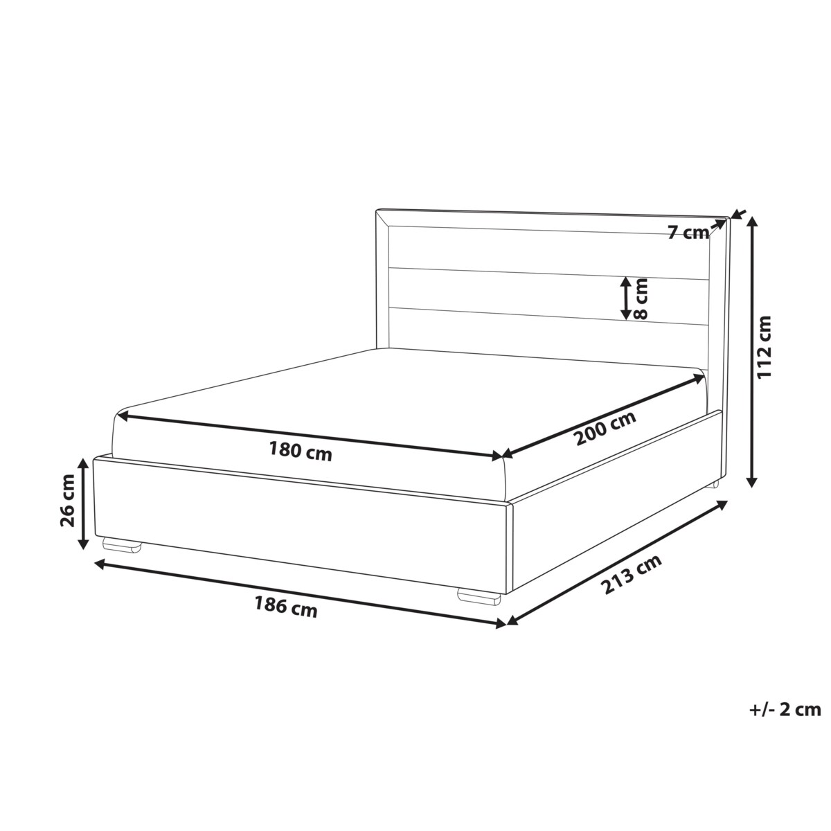 Łóżko Welur ROUEN 180 x 200 cm Beżowoszary