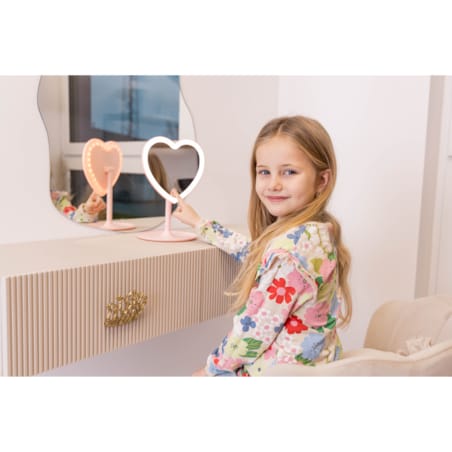 INNOGIO GIOPERFECT Pink Heart lusterko kosmetyczne z podświetleniem LED
