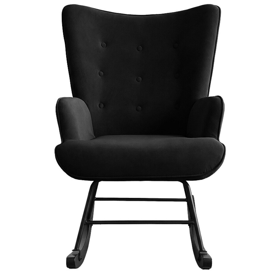 Fotel bujany tapicerowany welur wygodny wypoczynkowy uszak salon czarny