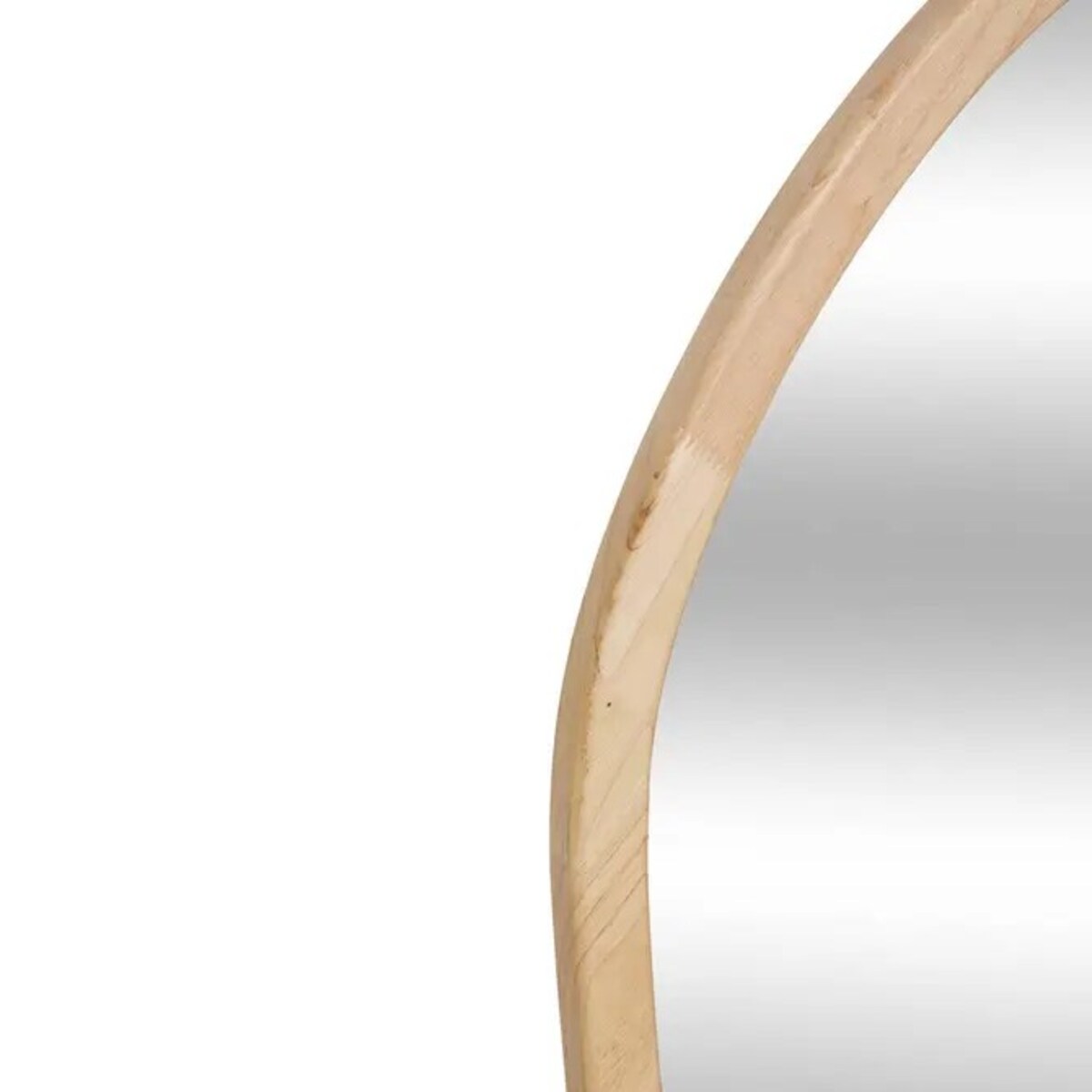 Lustro w falistej ramie, naturalne, drewno kauczukowe, Tamy, 150x74,5 cm