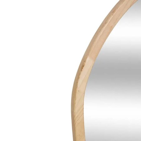 Lustro w falistej ramie, naturalne, drewno kauczukowe, Tamy, 150x74,5 cm