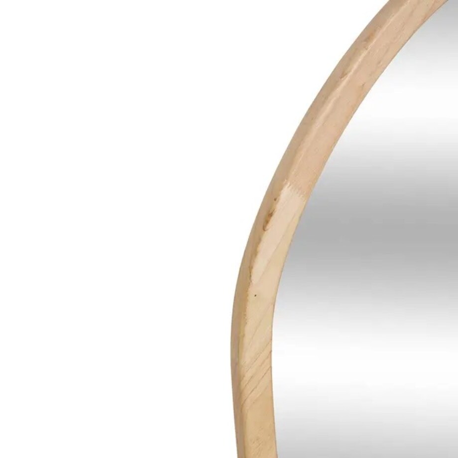 Lustro w falistej ramie, naturalne, drewno kauczukowe, Tamy, 150x74,5 cm