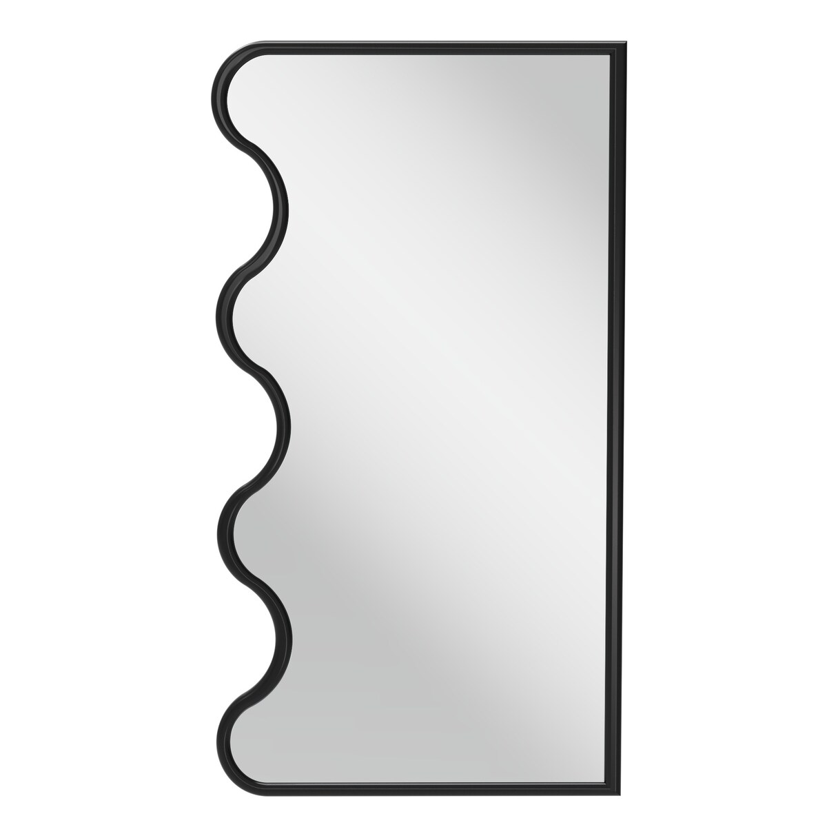 Lustro wiszące w falowanej ramie czarne 140x70 cm