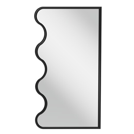 Lustro wiszące w falowanej ramie czarne 140x70 cm
