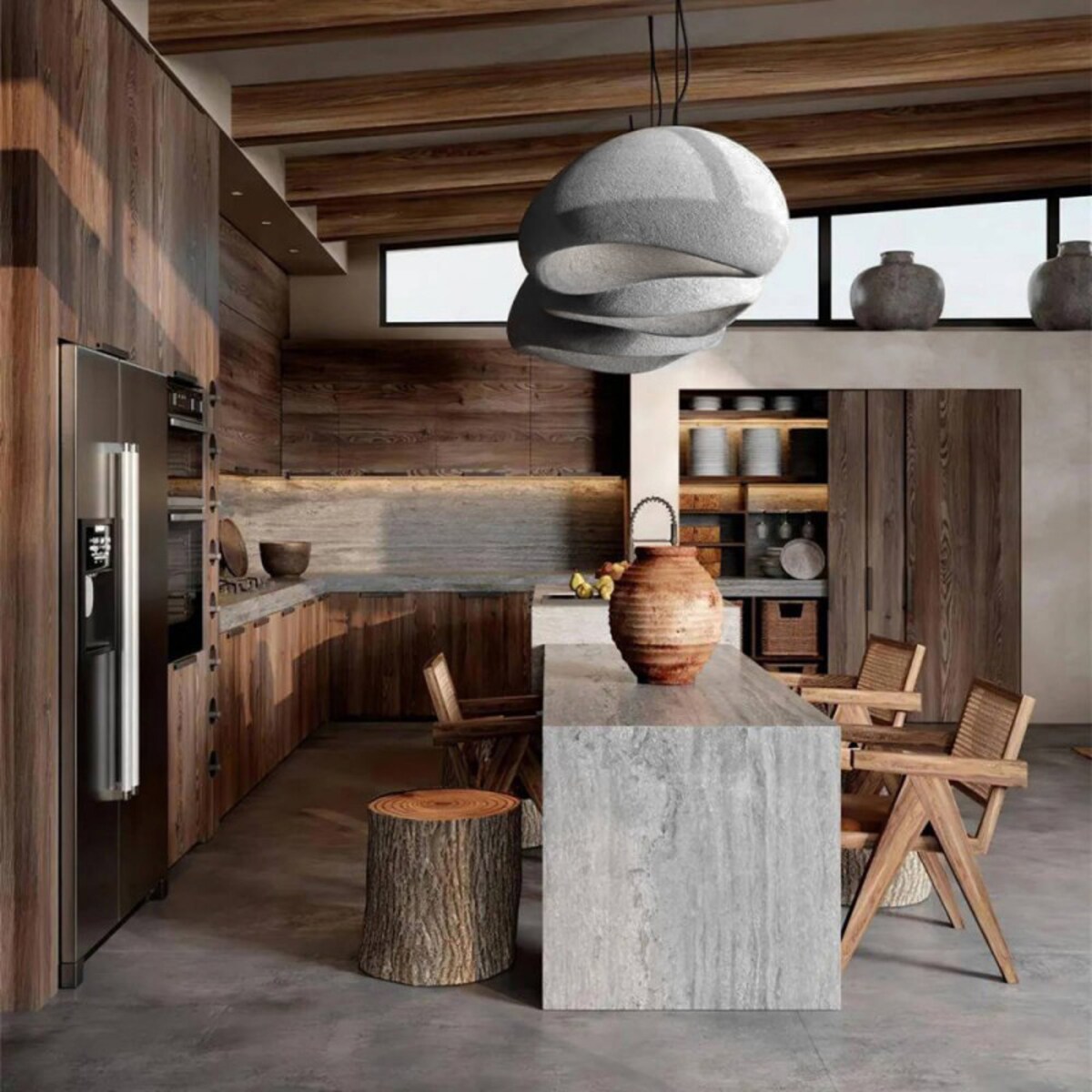 Lampa wisząca sufitowa do salonu Khmara szara 38cm