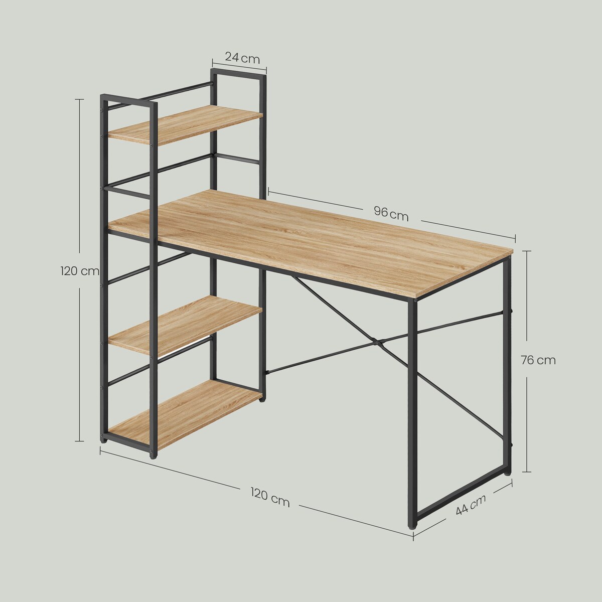 Biurko Komputerowe Max 4.0 Dąb Sonoma, Czarny