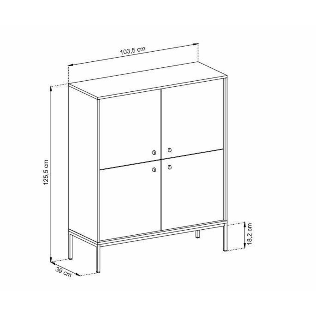 Komoda Evora wysoka beżowa