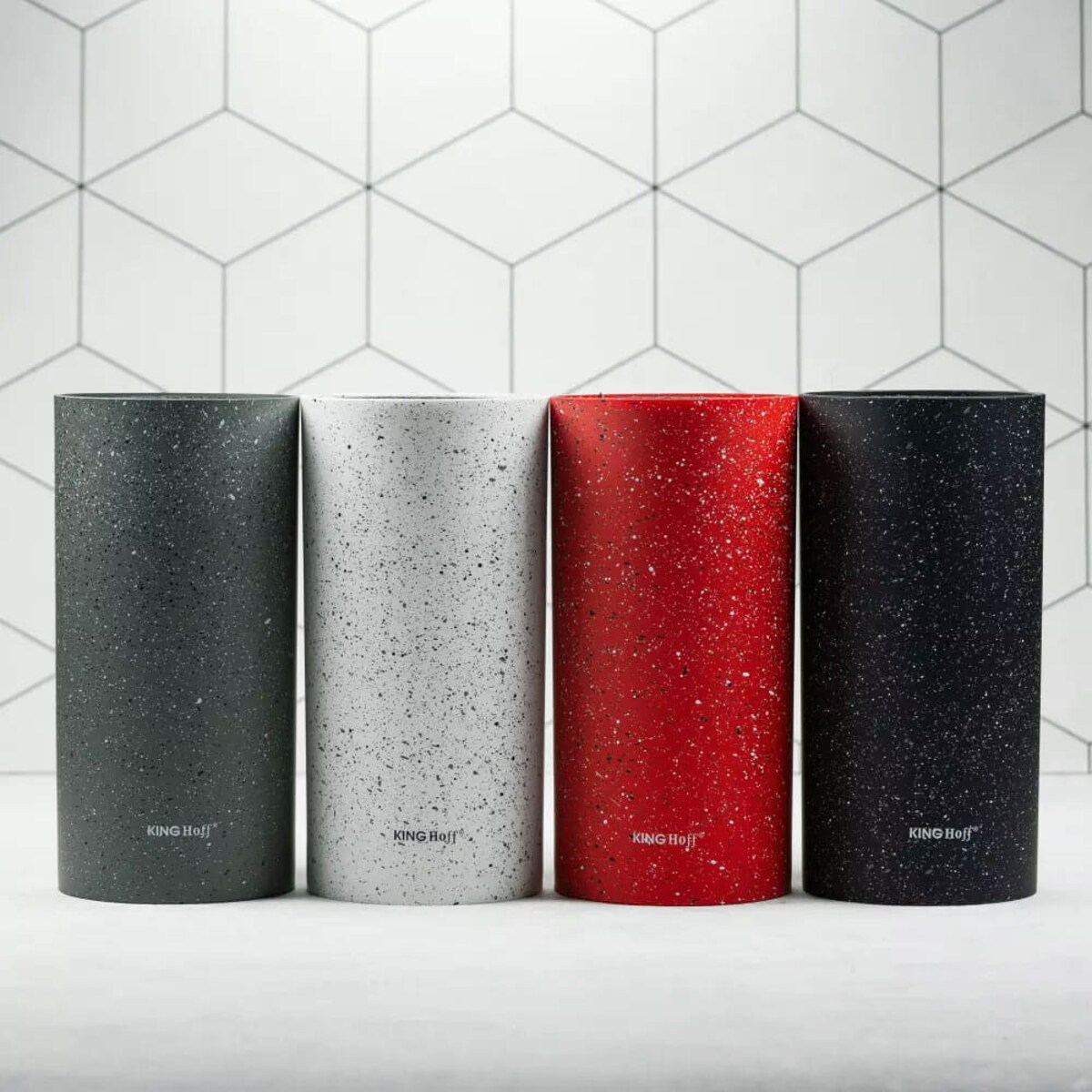 Uniwersalny stojak na noże do noży czerwony KINGHOFF