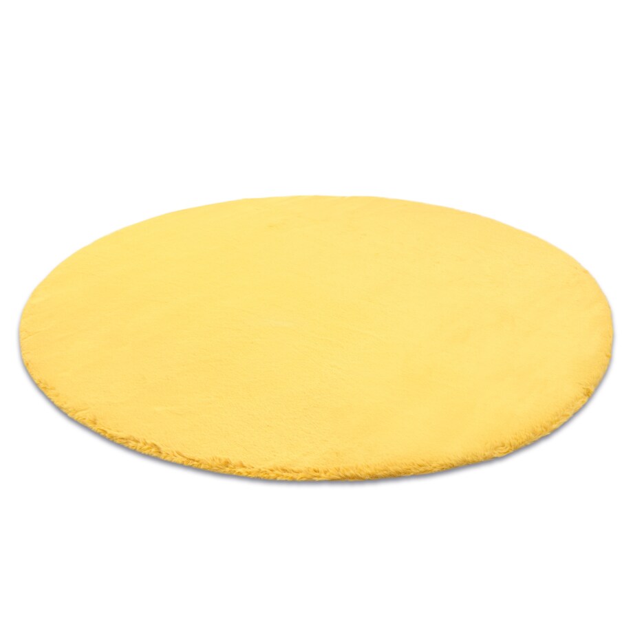 Dywan BUNNY koło złoty IMITACJA FUTRA koło 140 cm