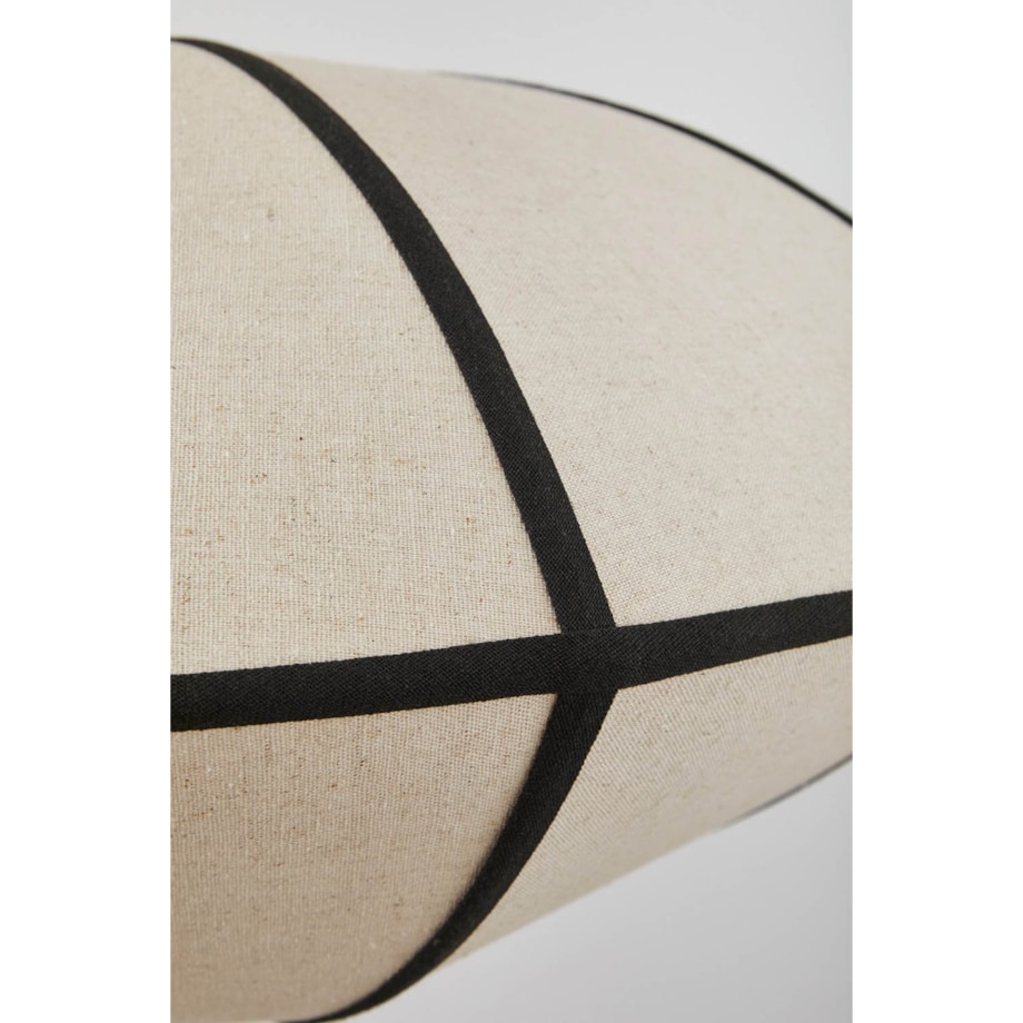 Lampa sufitowa lniana Patraix kremowo-czarna Ø70 cm