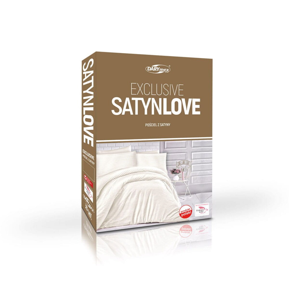 Pościel satyna bawełniana 180x200 Exclusive Cizgili kolor krem