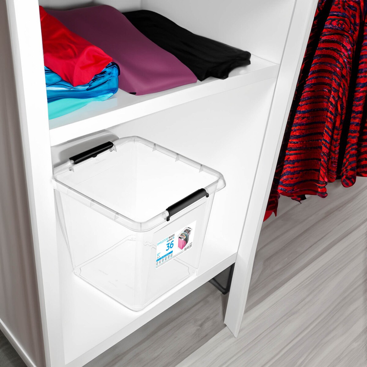 Pojemnik Plastikowy Pudełko Z Pokrywą Pudło Box Do Przechowywania Duże 36L