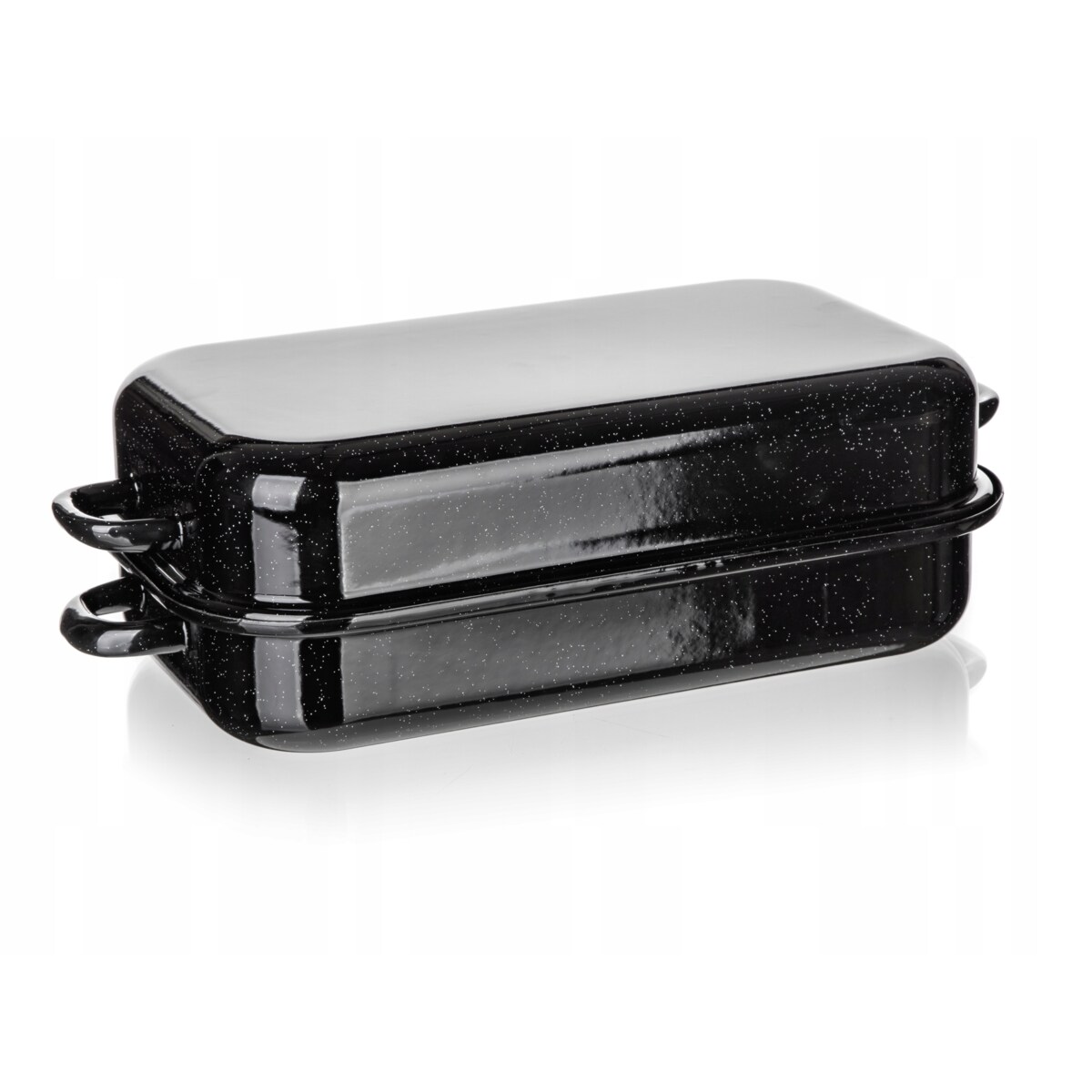BRYTFANNA prostokątna emaliowana 35cm pokrywa do pieczenia na prezent 2w1