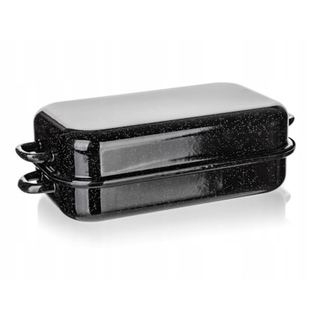 BRYTFANNA prostokątna emaliowana 35cm pokrywa do pieczenia na prezent 2w1