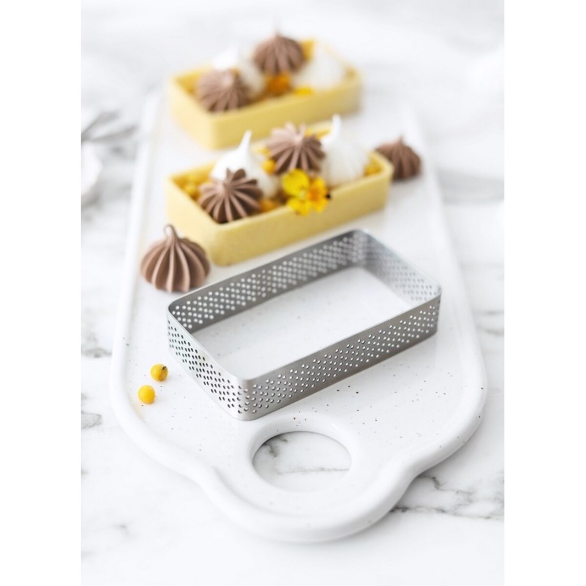 Perforowany prostokątny pierścień do wypieków 10x6cm - Patisse