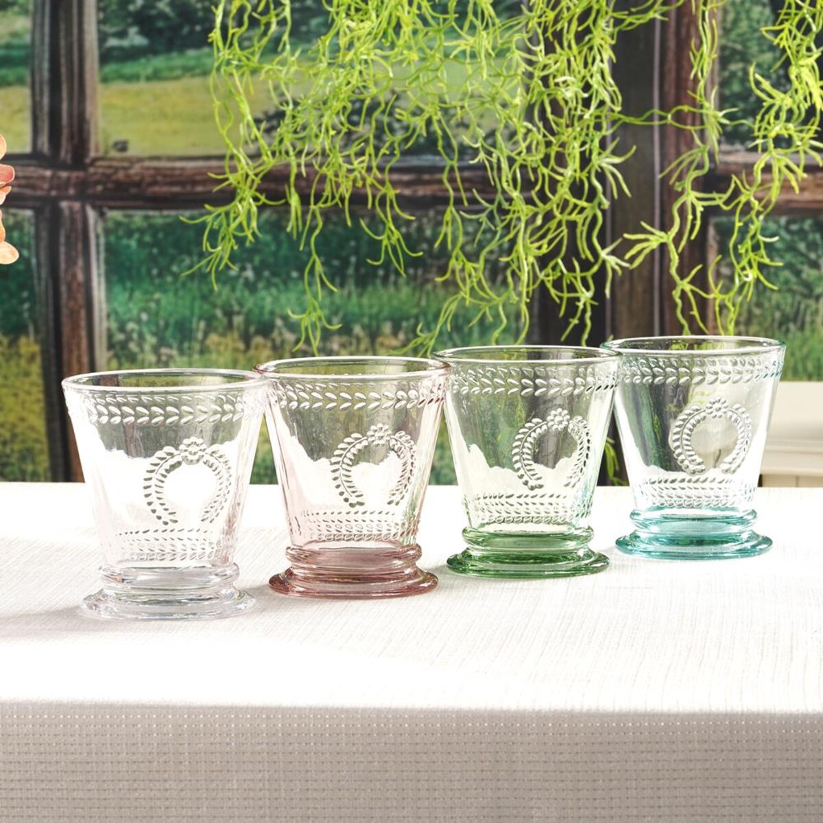 VILLA ITALIA Zestaw szklanek turkusowych 240 ml 6 sztuk MERIDA