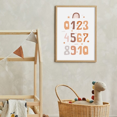 Plakat dla dzieci Liczby boho 3 40x50