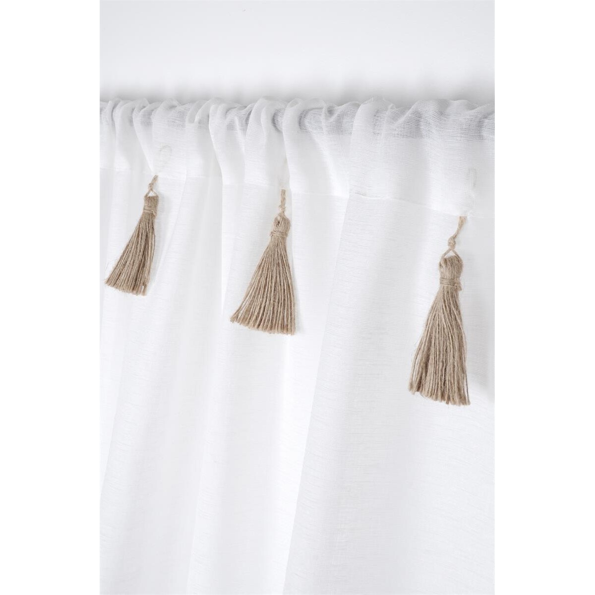 Firana IBIZA z dekoracyjnymi chwostami,140 x 260 cm