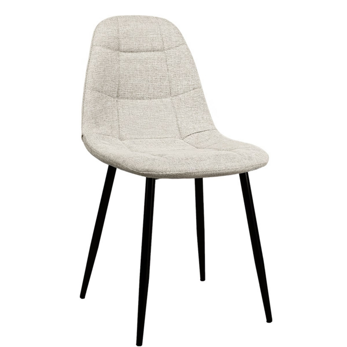 Krzesło tapicerowane pikowane beżowe z tkaniny wygodne nowoczesne do kuchni