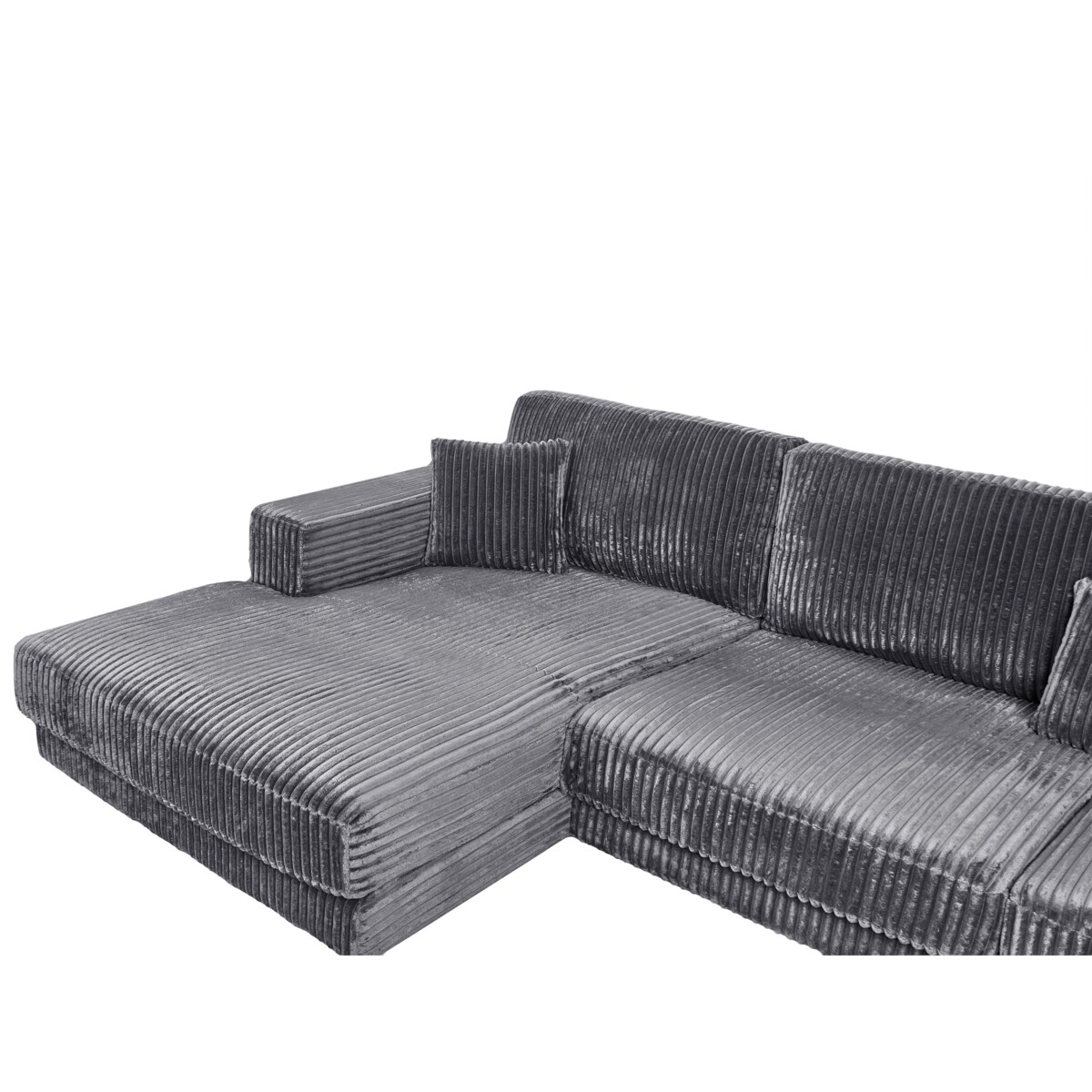 Narożnik 4-osobowy sztruksowy prawostronny ciemnoszary LOFOTEN