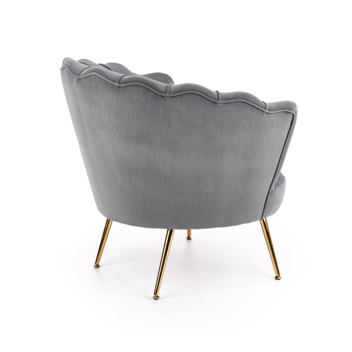 FOTEL MUSZELKA Florecja GRANATOWY welwet złota podstawa