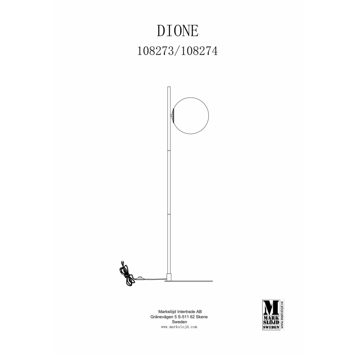 Stojąca lampa pokojowa Dione podłogowa przydymiona złota