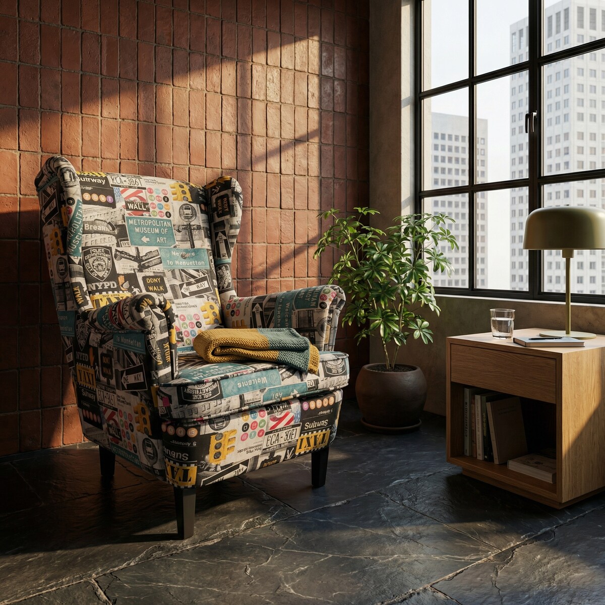 Fotel uszak Nowy Jork