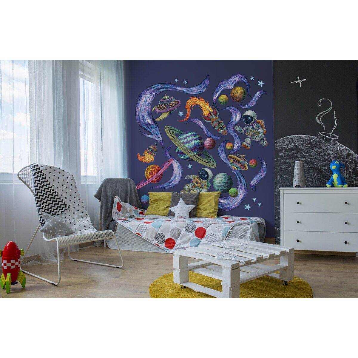 Zestaw naklejek na ścianę, Kosmiczne marzenia, 130cm