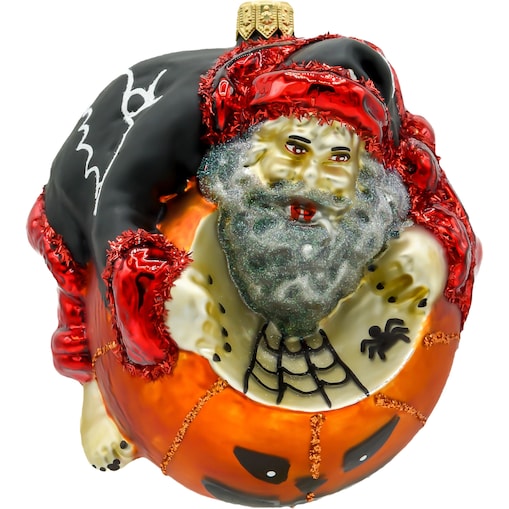 Bombka choinkowa: Mikołaj na Halloweenowej dyni