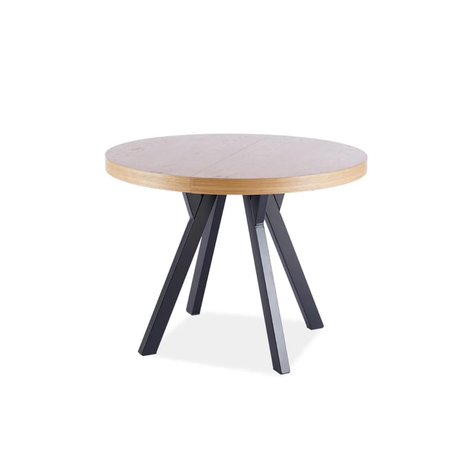 Stół rozkładany DOMINGO 100(250)x100 dąb/czarny mat