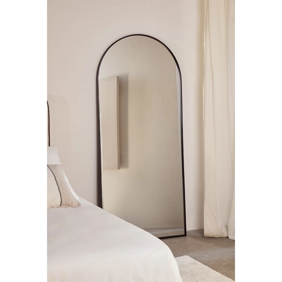 Lustro pólowalne w metalowej ramie czarne 80x180 cm Inys