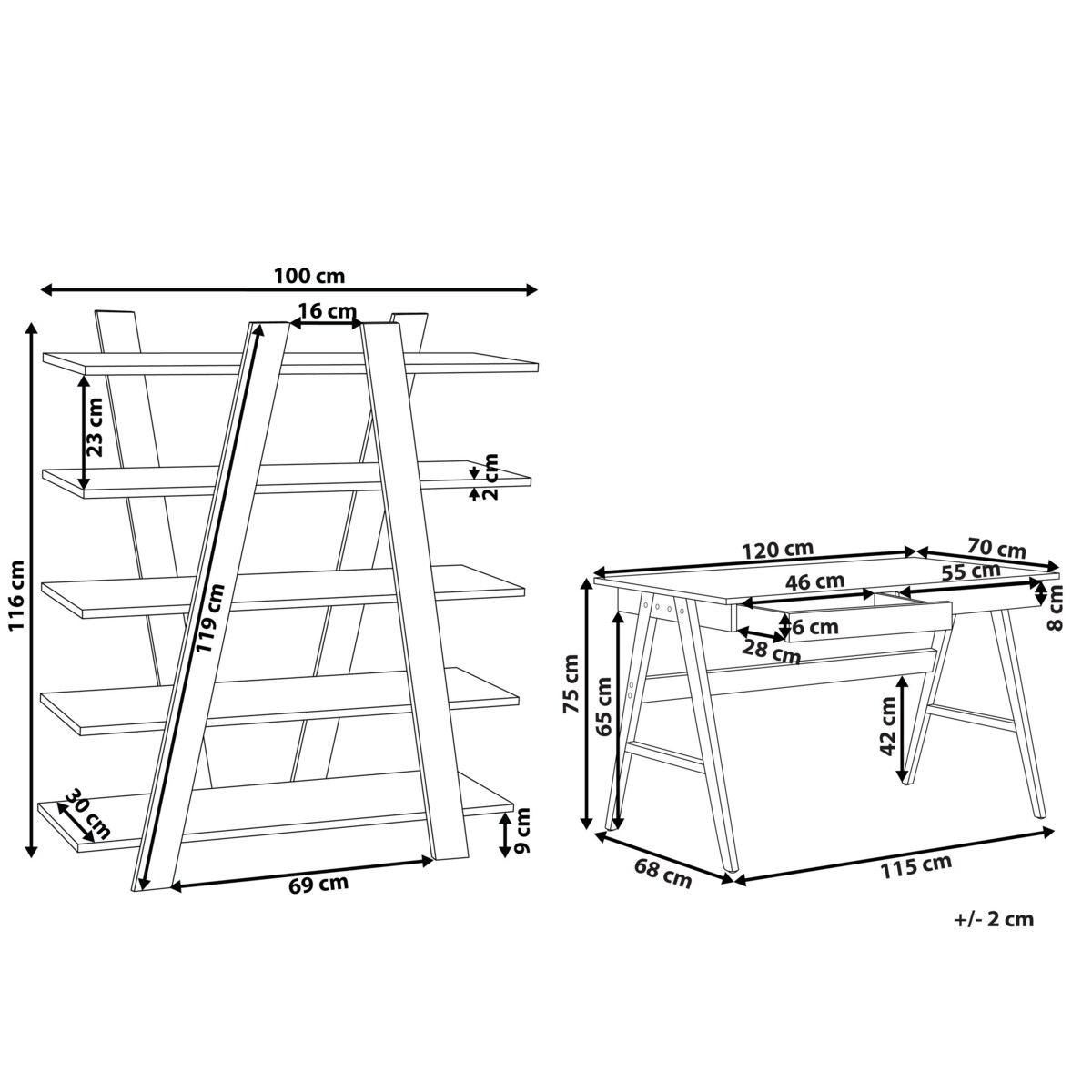Zestaw mebli biurowych jasne drewno z białym ESCALANTE/SHESLAY