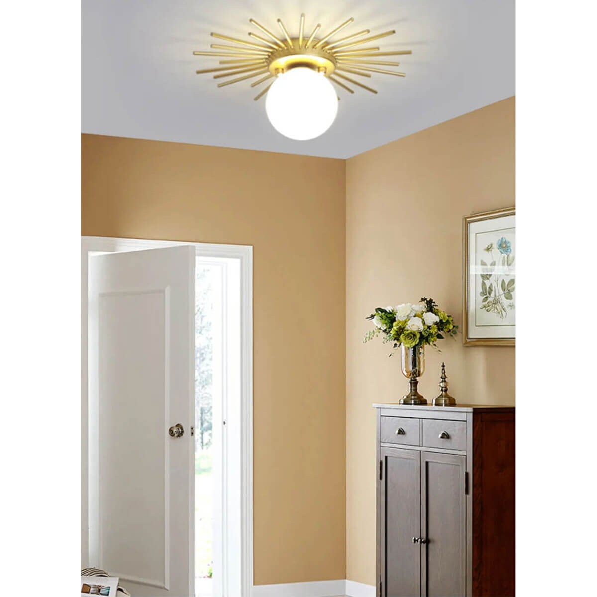 Sypialniany kinkiet Milano ABR-KV-E14 Abruzzo szklana kula złoty