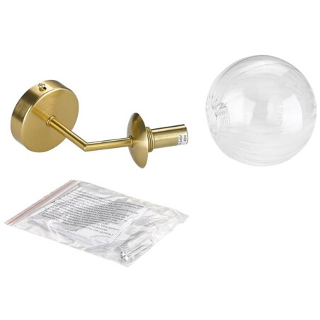 Lampa ścienna Arette LP-133/1W szklana kula ball złota