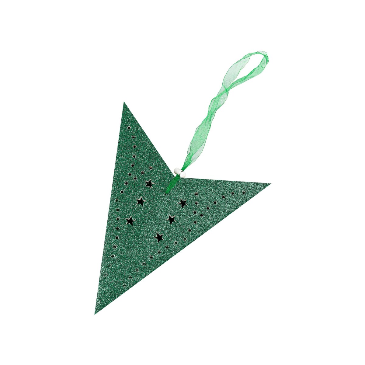 Zestaw 2 wiszących gwiazd brokatowych LED 45 cm zielony MOTTI