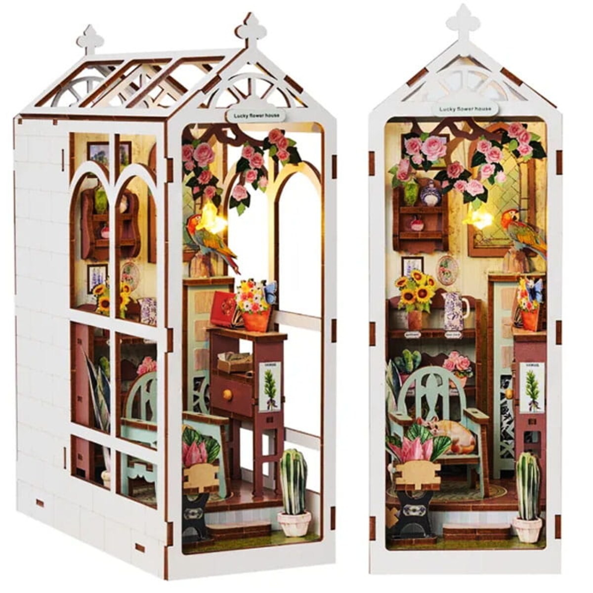 Miniaturowy domek Book Nook - Kwiatowe wytchnienie