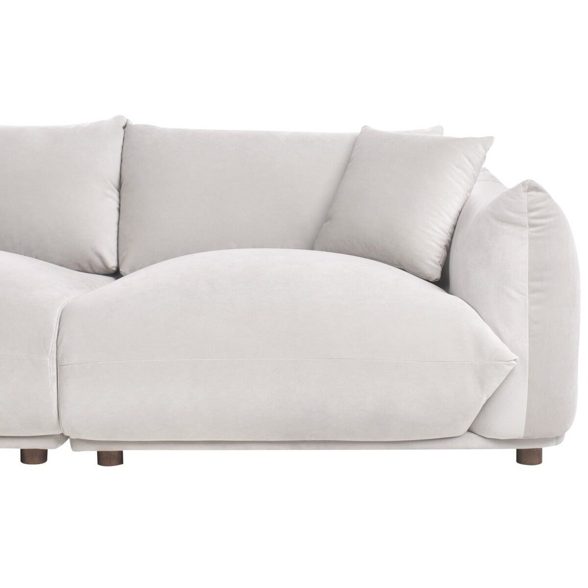 Sofa 3-osobowa welurowa beżowoszara LUVOS