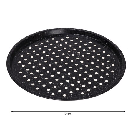 Forma blacha do pieczenia pizzy 34cm perforowana czarna marmurek KLAUSBERG