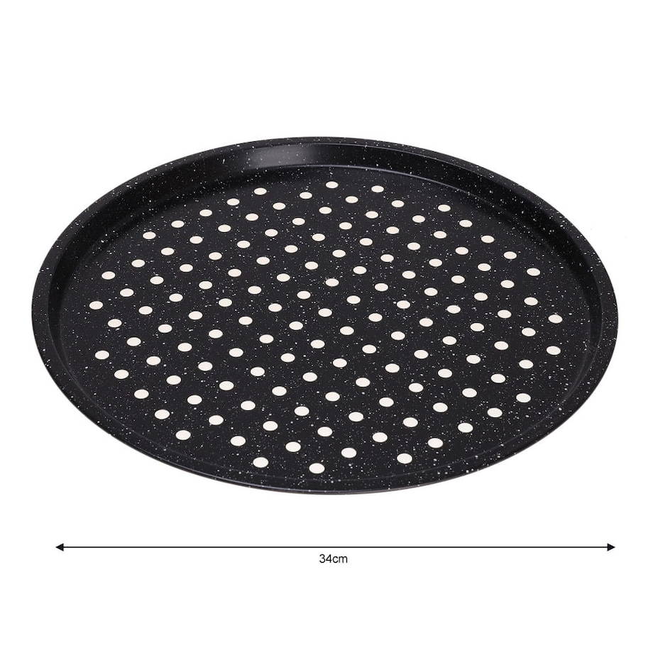 Forma blacha do pieczenia pizzy 34cm perforowana czarna marmurek KLAUSBERG